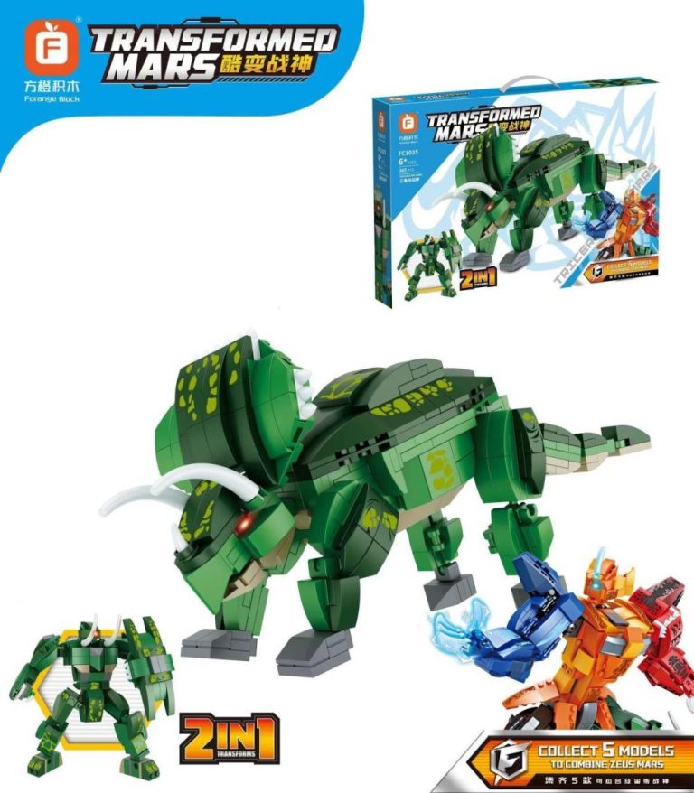 Forange Triceratops 2 w 1 zestawie z robotem – zamiennik LEGO