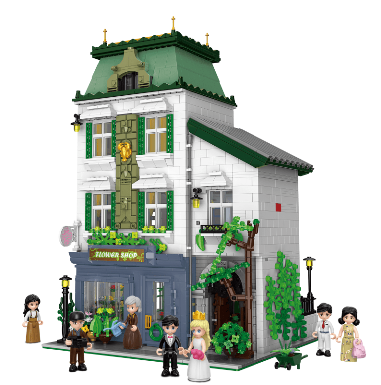 Kwiaciarnia modular z klocków Xingbao kompatybilnych z LEGO