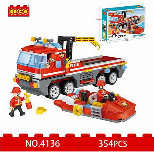 Łódź ratunkowa straży pożarnej Cogo 4136 Fire – alternatywa LEGO
