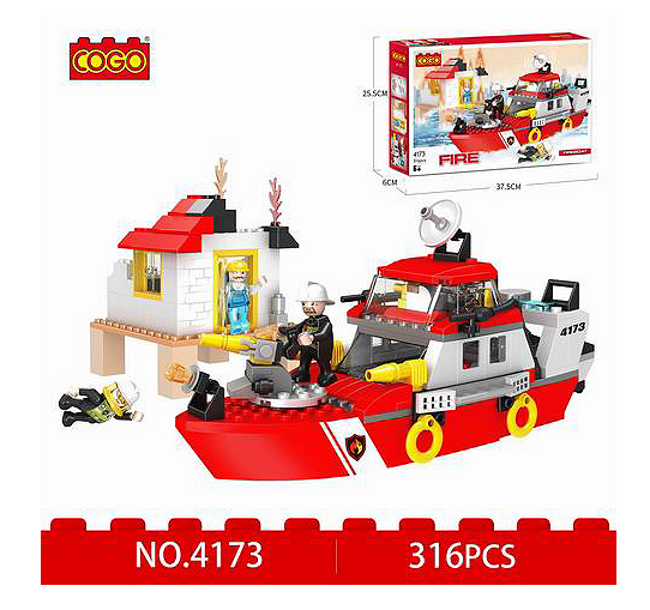 Łódź ratunkowa straży pożarnej Cogo 4173 Fire – alternatywa LEGO