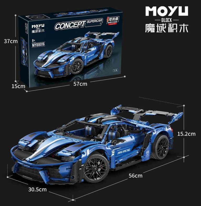 MoYu Duży model GT Concept Super Car niebieski – zamiennik LEGO