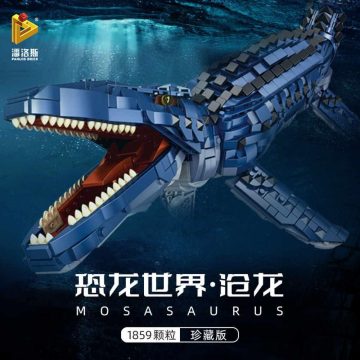 Mozazaur 80 cm długości z klocków Panlos kompatybilnych z LEGO