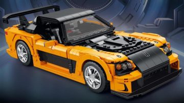 Pomarańczowy RX7 1:12 model z klocków Reobrix – alternatywa LEGO