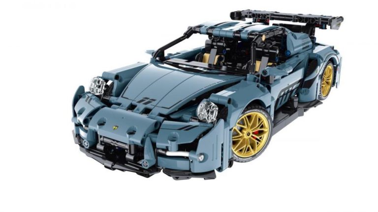 Qihui Niebieski samochód wyścigowy technic – kompatybilne z LEGO