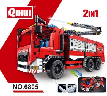 Qihui Wóz strażacki z opryskiwaczem wodnym 2 w 1 – zamiennik LEGO