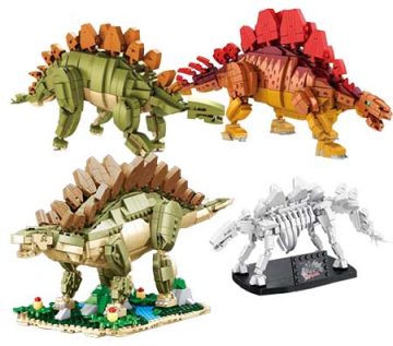 Stegozaur LEGO: tak mógłby wyglądać - tutaj jednak w wykonaniu konkurencyjnych firm z kompatybilnych klocków