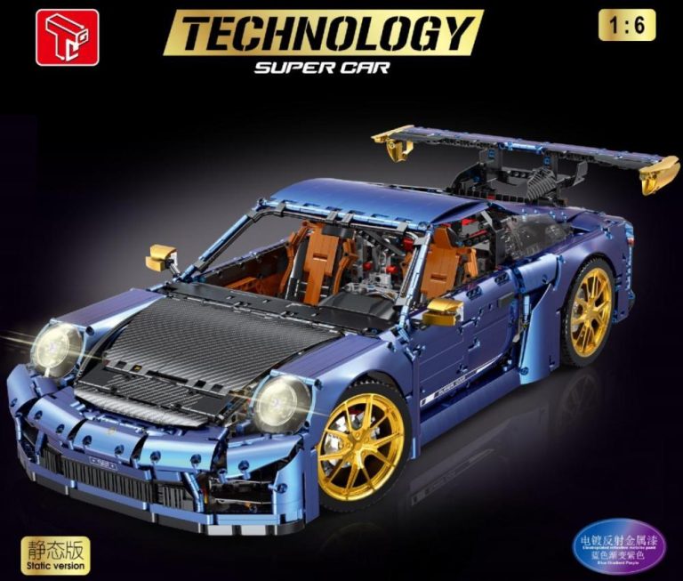 TaiGaoLe Ciemnoniebieski supersamochód metalic – alternatywa LEGO