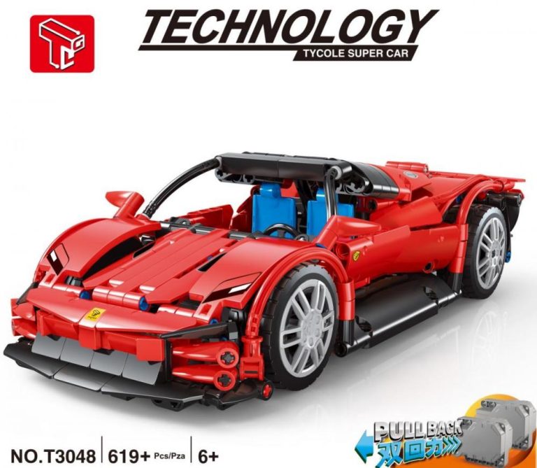 TaiGaoLe Czerwony samochód z napędem Pullback – zamiennik LEGO