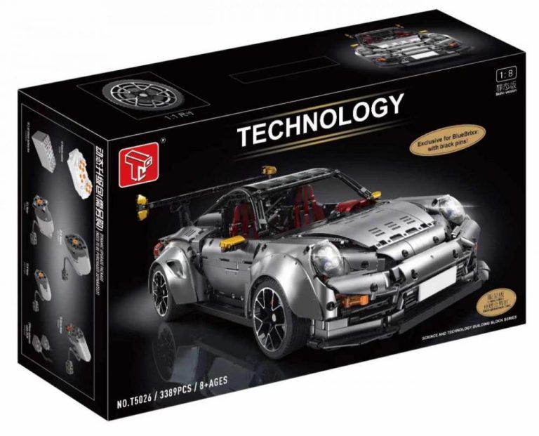 TaiGaoLe Porsche 911 GT2 szary metalic – kompatybilne z LEGO