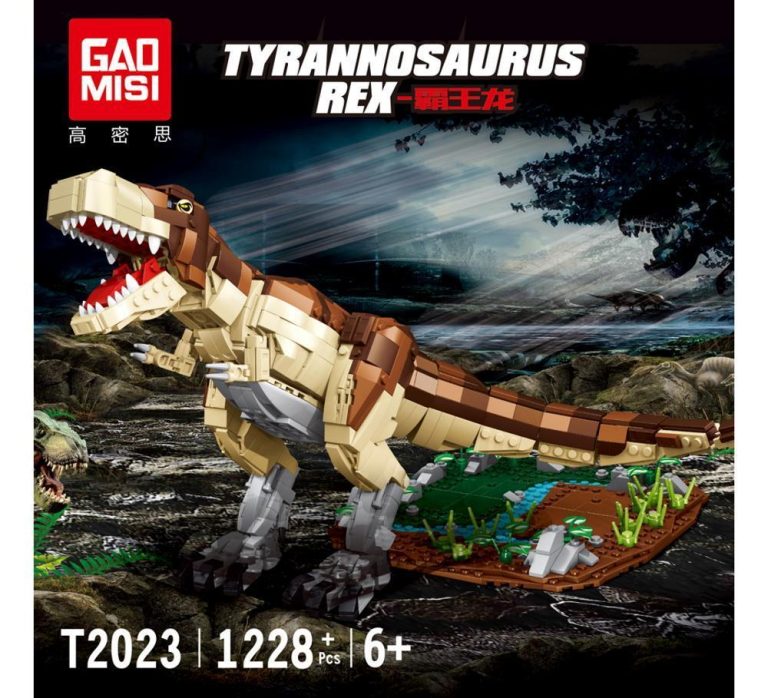 TaiGaoLe Tyranozaur brązowy z klocków kompatybilnych z LEGO