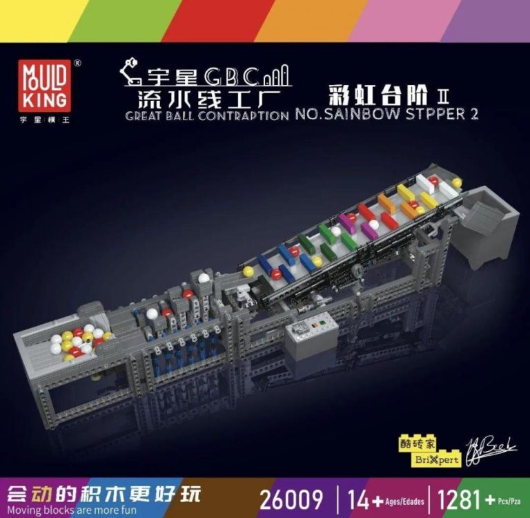 Tor kulkowy Rainbow Stepper 2 z klocków kompatybilnych z LEGO