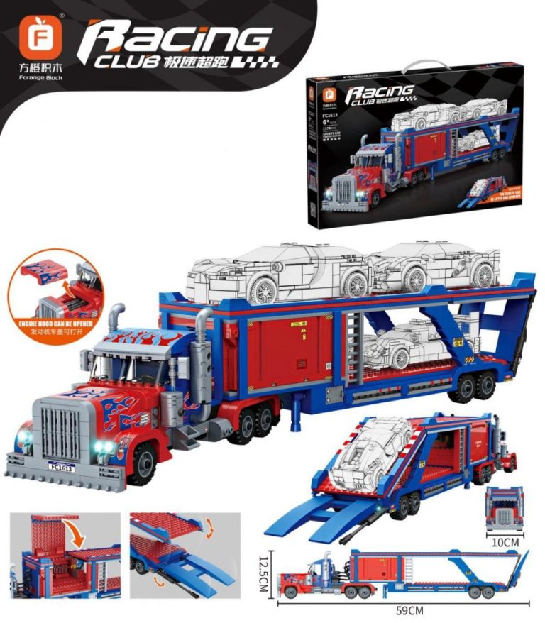 Transporter samochodów klocki Forange zamienne z LEGO Racing Club