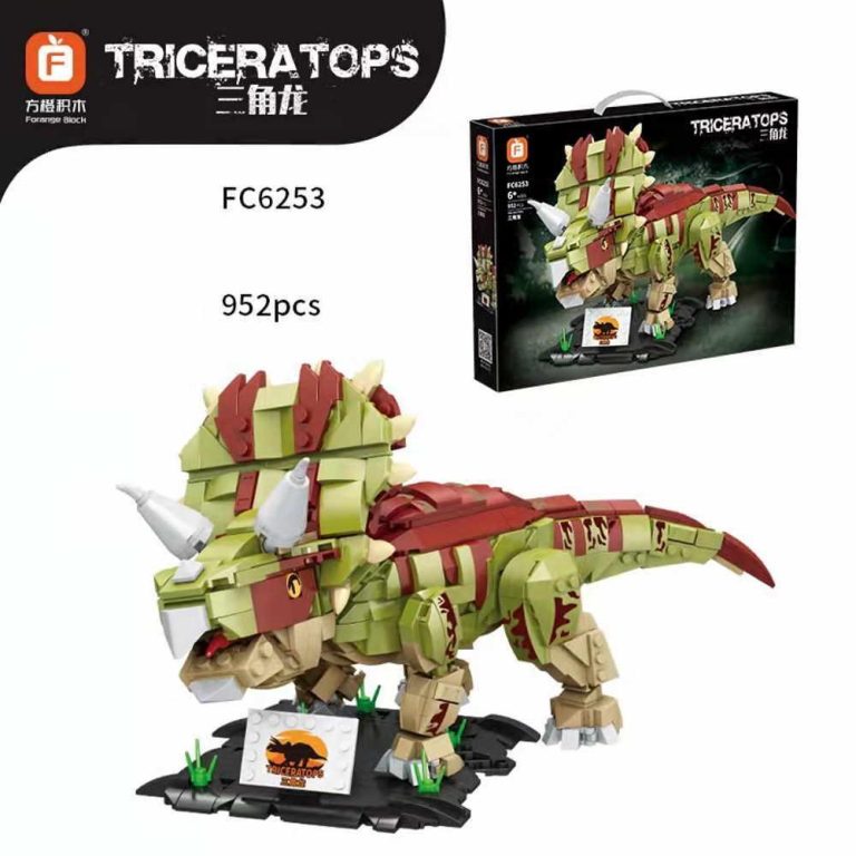 Triceratops model dinozaura – klocki Forange zamienne z LEGO