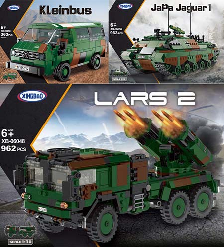 Modele Bundeswehry w skali 1:30 z klocków kompatybilnych z LEGO dzięki kooperacji BlueBrixx i Xingbao