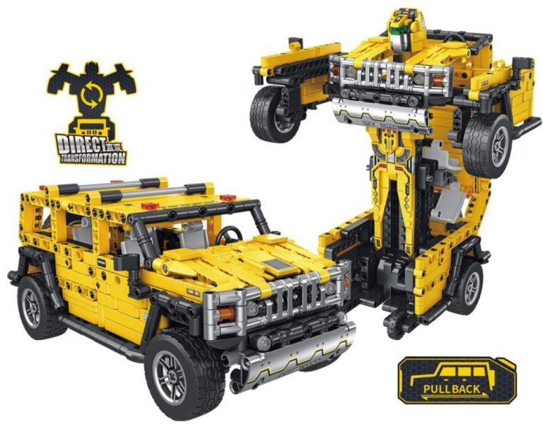 Żółty SUV lub robot – zestaw Forange 2w1 – kompatybilny z LEGO